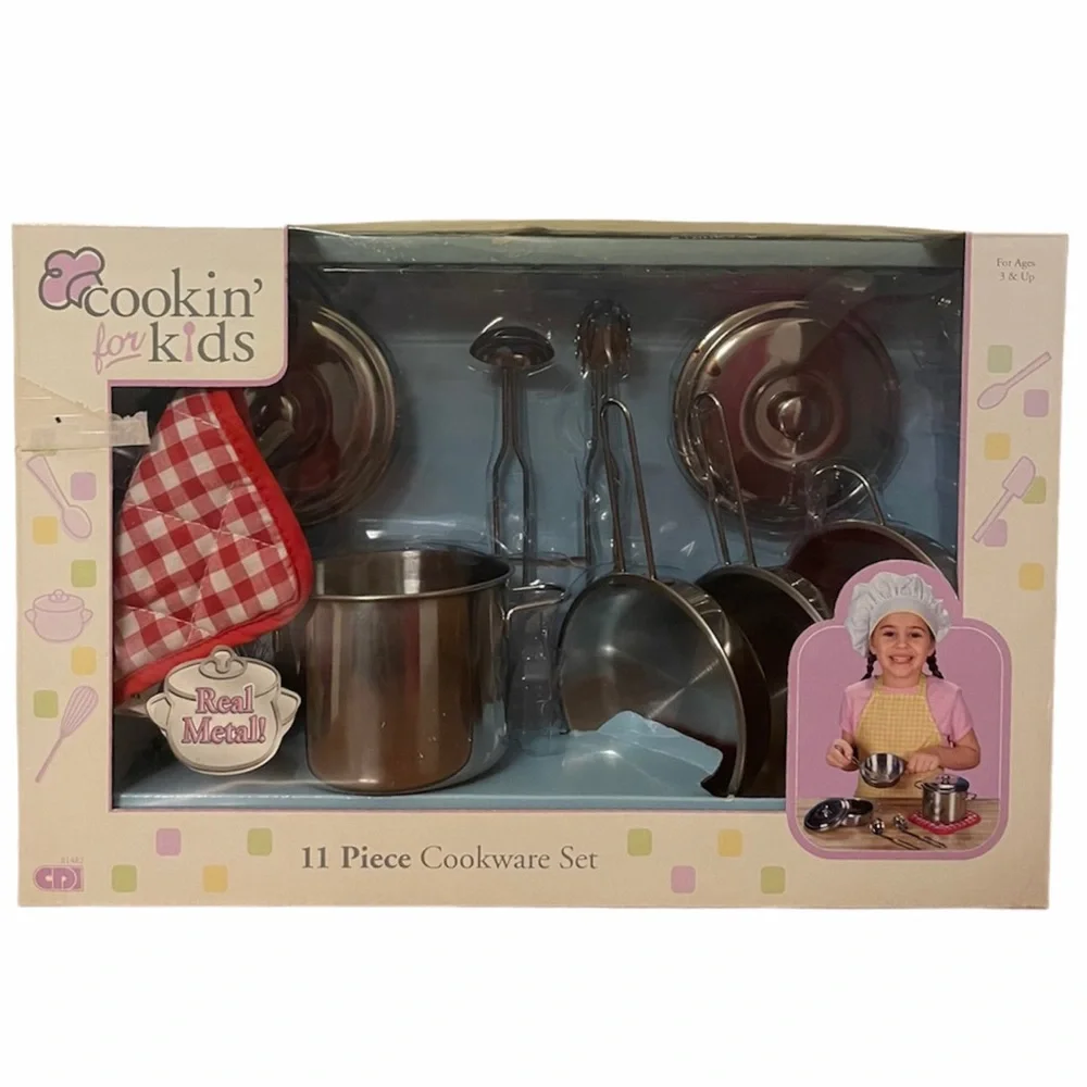 Vintage Kitchen Set Cookin For Kids Real Metal Pot Vintage Toys Doll Accessories